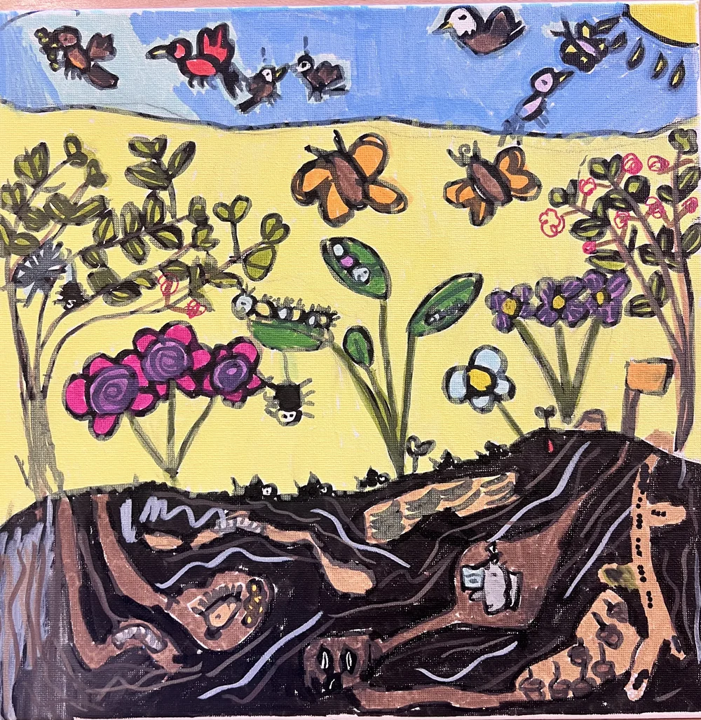 Colorful student painting